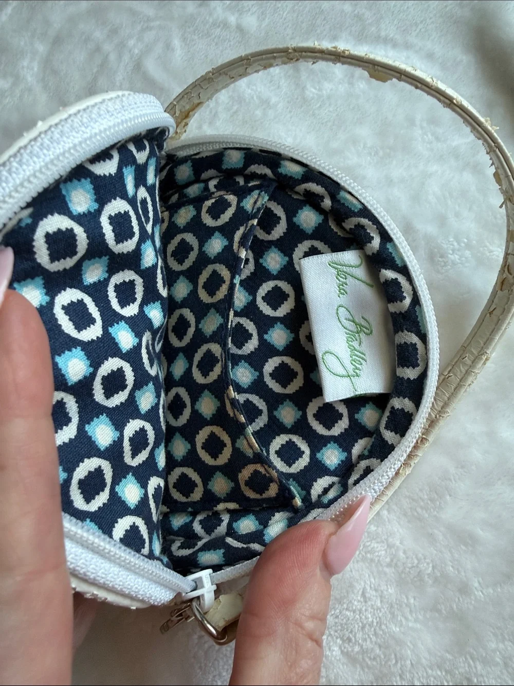 Vera Bradley Round Quilted Wristlet with Colorful Floral Patchwork